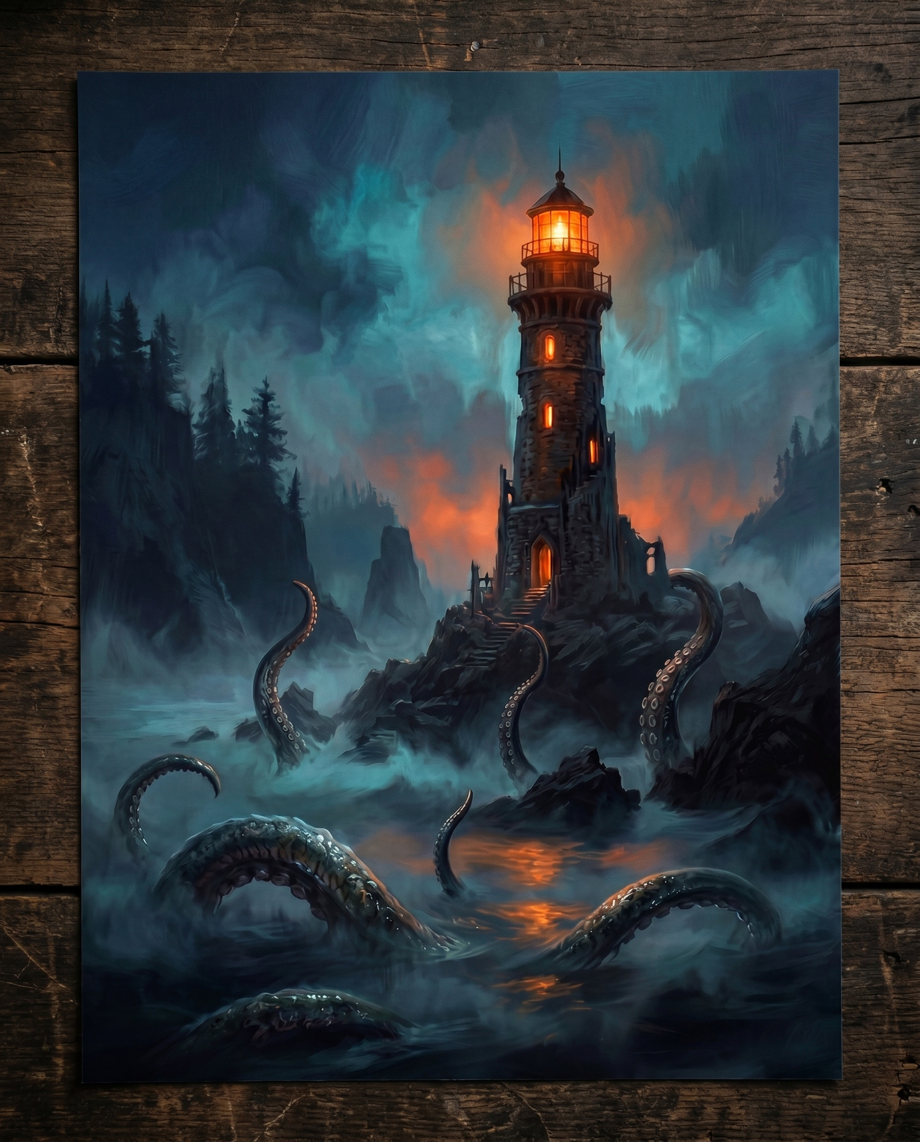 The Kraken's Light — Dark Fantasy Art Print
