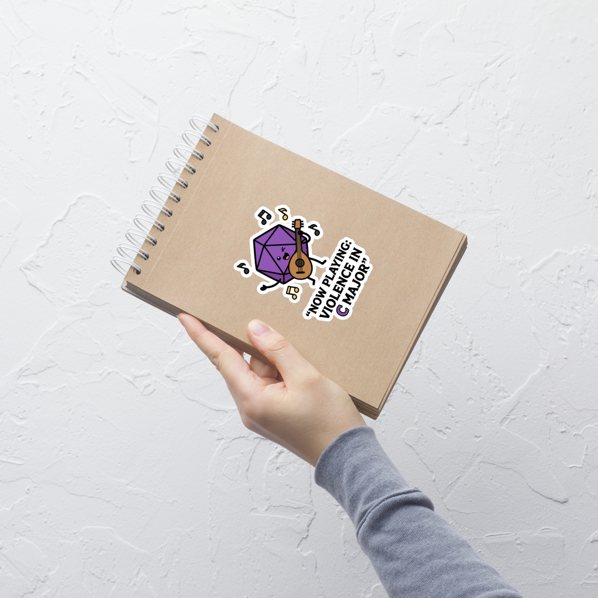 Now Playing: Violence in C Major Sticker | Funny Bard D20 RPG Vinyl Decal