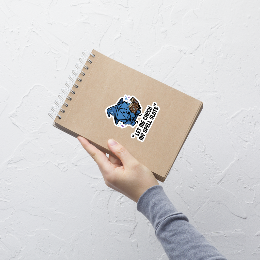 Let Me Check My Spell Slots Sticker | Funny Wizard D20 RPG Vinyl Decal