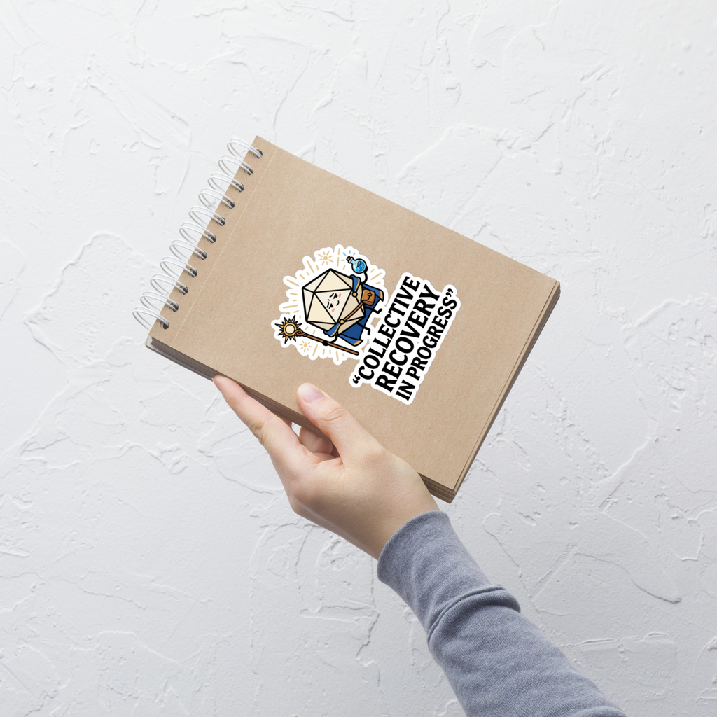 Collective Recovery in Progress Sticker | Funny Cleric D20 RPG Vinyl Decal